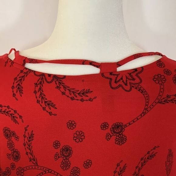 Love & Legend Red & Black Paisley Babydoll Top - Picture 6 of 9